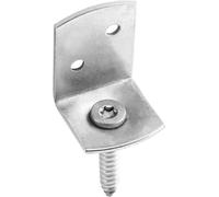 Connex HVRJ4307 Lot de 4 ferrures de clôture tressées 38 x 30 x 32 mm - Avec vis de fixation en acier inoxydable - Bande de clôture tressée, support de clôture - Support de clôture - Équerre de