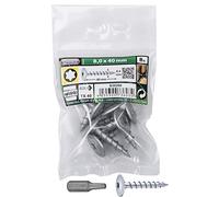 Connex Lot de 8 Vis pour Poteau 8,0 x 40 mm - Entraînement TX - Filetage Complet - Pour Fixation de Raccords et Connecteurs - Avec Embout de Connecteur / B30260