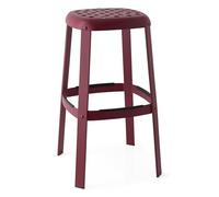 Connubia, Tabouret Industriel Fixe. Structure Rouge OXYDE Mat