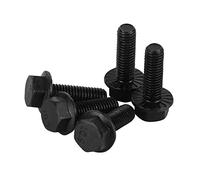 CONPHERON Boulons a Bride Hexagonaux M6x30 mm Vis à Bride Hexagonale Dentelées, Filetage Complet, Alliage d'acier de Qualité 10,9, Noir
