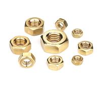 CONPHERON Ecrous Hexagonal en Laiton, Écrous Hexagonaux Mécaniques, Laiton Hexagonal Tête Filetage Insert Écrous de Blocage, M12, 5 pcs