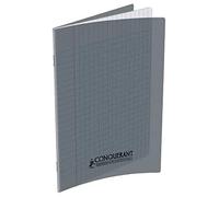 Conquérant 47517 Cahier Classique Piqûre Couverture Polypropylène Rigide Transparente A5+ Papier Gris