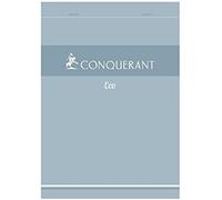 Conquerant Bloc-Notes Eco A4 Petits Carreaux 5mm 200 Pages Agrafées Tête Couverture Carte Bleue