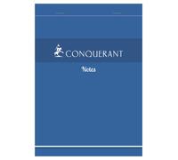 Conquerant Bloc-Notes Lot de 5 A4 Petits Carreaux 5mm 200 Pages Agrafées Tête Couverture Carte Bleue