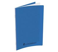 CONQUERANT Cahier 24x32 couverture plastique bleu 192p grands carreaux 70g