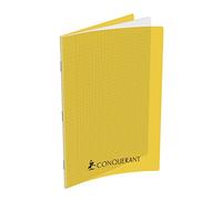 Conquérant Cahier A4 Grands Carreaux Seyès 192 Pages Agrafées Couverture Polypro Jaune