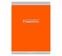 Cahier piqûre 96 pages seyès, papier 90 g, couverture en carte recy orange format 24 x 32 cm CONQUERANT - orange