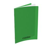 Conquerant Cahier Classique 24 x 32 cm Petits Carreaux 5 mm 96 Pages Agrafées Couverture Polypro Vert