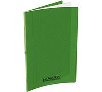 CONQUERANT Cahier Classique 24x32cm Grands Carreaux Seyès 140 Pages Agrafées Couverture Polypro Vert