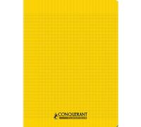 Conquérant Cahier Conquérant Polypro Agrafé 24x32 Cm 60p 90g Grands Carreaux Jaune