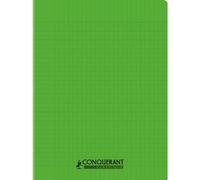 Conquérant Cahier Conquérant Polypro Agrafé 24x32 Cm 60p 90g Grands Carreaux Vert