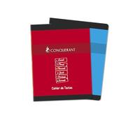 CONQUERANT Cahier de Textes 17x22cm Petits Carreaux 5mm 124 Pages Agrafées Couverture Carte Coloris Assortis