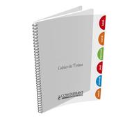 CONQUERANT Cahier de Textes Classique 17x22cm Grands Carreaux Seyès 124 Pages Reliure Intégrale Couverture Polypro Incolore