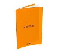 CONQUÉRANT SEPT Lot de 5 cahiers 24x32 cm 96 pages grands carreaux couverture polypro orange