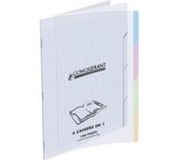 Conquerant Cahier QUATTRO 170 x 220 mm Seyès 140 pages Agrafé Couverture polypro incolore 90 g/m²