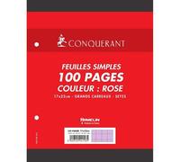 Conquérant Feuillets Mobiles 17x22cm 100p 80g Rose