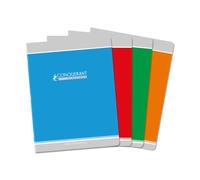 CONQUERANT Lot de 10 Cahier Classique 17x22cm Grands Carreaux Seyès 96 Pages Agrafées Couverture Carte Recy Coloris Assortis