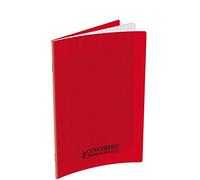 CONQUERANT Lot de 10 Cahiers Classique 17x22cm Grands Carreaux Seyès 96 Pages Agrafées Couverture Polypro Rouge