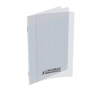 CONQUERANT Lot de 10 Cahiers Classique 17x22cm Grands Carreaux Seyès 96 Pages Agrafées Couverture Polypro Incolore