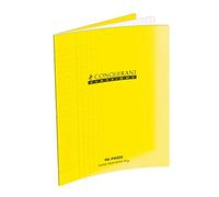 CONQUERANT Lot de 10 Cahiers Classique 24x32cm Grands Carreaux Seyès 96 Pages Agrafées Couverture Polypro Jaune