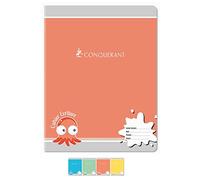CONQUÉRANT Lot de 2 Cahiers Agrafé 170x220 32 Pages 70g Double Ligne 3mm Interligne 10mm
