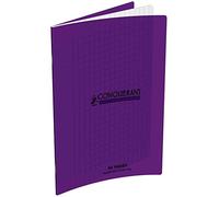 CONQUÉRANT Lot de 3 Cahiers 24 x 32 96 pages grands carreaux couverture polypro violet