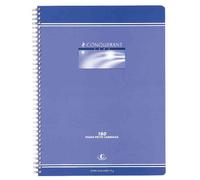 CONQUÉRANT Lot de 3 Cahiers spiralé A4 Seyés 180 Pages 70g Coloris Aléatoire