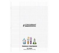 CONQUERANT Lot de 3 Cahiers Travaux pratique piqué 24 x 32 cm Polypro Incolore 90G/120G 96P seyes