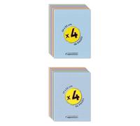CONQUERANT Lot de 4 Cahiers Classique Pastel 24x32 96 Pages Grands Carreaux Seyès Agrafées+ Lot de 4 Cahiers 17x22 96 Pages Grands Carreaux Seyès Agrafées Couverture Polypro Pastels
