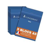 Bloc Conquerant "Notes" Agrafe 148X210 200P 60G Q5/5 Bleu