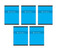 CONQUÉRANT Lot de 5 Cahiers 24x32cm 48 Pages 70g Agrafées uni Couverture Carte Coloris Aléatoires