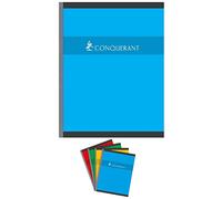 CONQUÉRANT Lot de 5 Cahiers reliure brochure 17x22 cm 192 p 70g petits carreaux coloris aléatoires