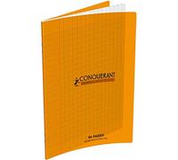 CONQUÉRANT SEPT Lot de 3 Cahiers 24 x 32 96 pages grands carreaux couverture polypro orange