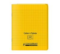 Cahier A Rabat Conquerant Classique Agrafe 240X320 96P 90G Seyes Polypro Jaune