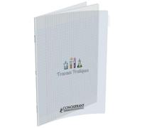 CONQUERANT9 Cahier Travaux Pratique piqûre 24x32 48 pages seyès+48 pages unies. Couvertures PP incolore