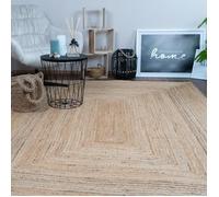 CONSILIO CONCEPT 80 x 150 tapis salon nature beige jute tissé plat boho style campagne vegan uni tressé