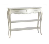 Console 1 tiroir 110 cm en bois argenté - CHARMY GRIS