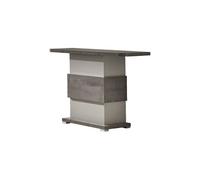 Console 110cm Gris Acier Metallisé et Gris Perle Mat - AUXANE -