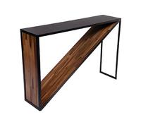 Console 120x30x80 cm décor chêne et acier