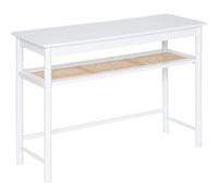 Atmosphera – Console Cabras 110 cm, 2 niveaux cannage – Blanc