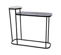 Console 2 niveaux en aluminium et métal noir et doré - JUDE