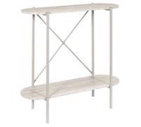 AltoBuy Console 2 Niveaux en métal laqué Beige Plateaux Aspect Pierre Naturelle - Shanon