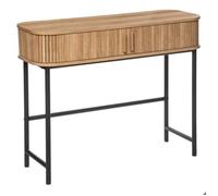 Console 2 portes ""Colva"" effet chêne L100cm - Atmosphera Créateur d'intérieur