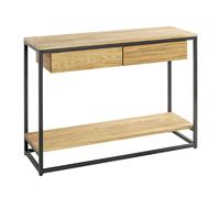 Console 2 Tiroirs & 1 Étagère "Aria" 100cm Naturel & Noir
