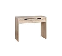 Console 2 tiroirs Andy couleur bois naturel chene clair, H89 x P39 x L100 cm --