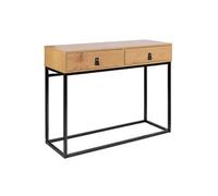 Console 2 Tiroirs Aspect Bois et Pieds Métal - ABRIL -