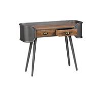 Console 2 Tiroirs Bois et Acier Patiné - PALISSO -