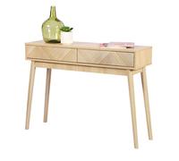 Console 2 tiroirs effet bois clair Shelby