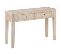 Console 2 tiroirs en bois massif SHIREL - Beige