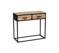 Console 2 tiroirs en teck recy t métal laqué noir - TANETOA - ALTOBUY